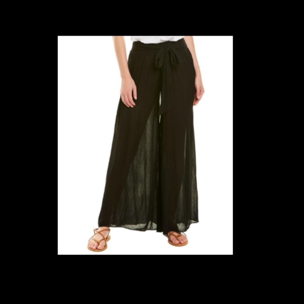 NWT Elan Tie Front Black Palazzo Wide Leg Pants